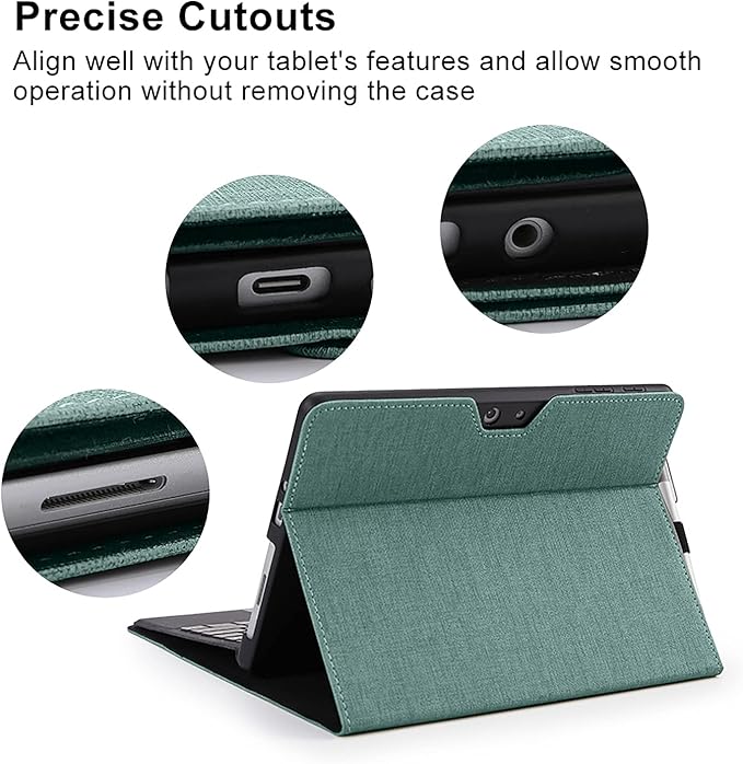Omnpak Protective Case for Surface Go 4 2023/Go 3 2021/Go 2 2020/Go 2018 with Stylus Holder, Multiple Angle Slim Lightweight Cover, Compatible with Type Cover Keyboard（Keyboard Not Included）