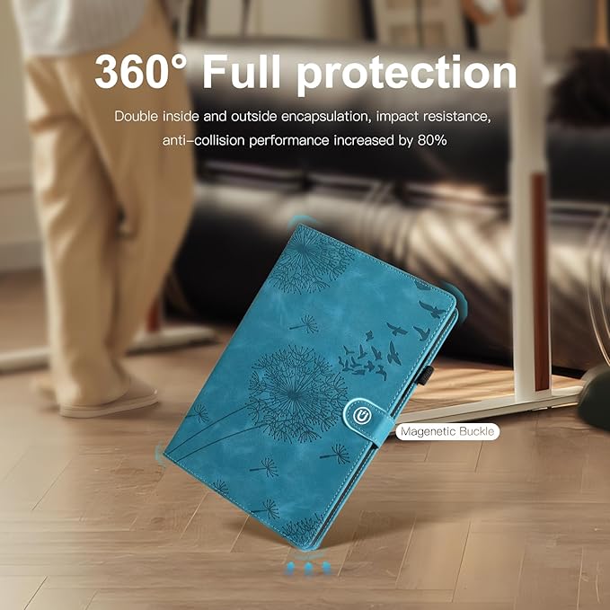 Lenovo tab m11 / Tab K11 case, Dandelion Cover with Kickstand for Pencil Holder, Magnetic Closure and Precise Cutouts, Compatible with Lenovo Tablet M11 TB-330FU/ K11 TB-330KU 11 Inch 2024 Blue