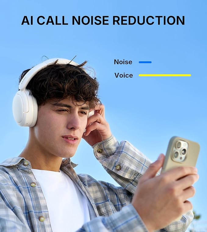 Edifier W800BT SE Wireless Over-Ear Bluetooth 5.4 Headphones - AI Call Noise Cancellation - 45H Playtime - Fast Charging - Dual Device- Game Mode - Foldable - White