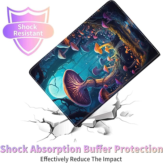 Case for Galaxy Tab A9 Plus ， Auto Sleep/Wake Multi-Angle Viewing Slim Folio Stand Cover for Samsung Galaxy Tab A9+/A9 Plus 11 Inch 2023 (SM-X210/X216/X218), Colorful Mushrooms