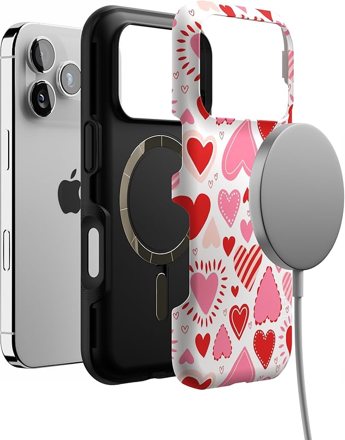 Casely iPhone 17 Pro Case | Love Struck | Heart Stickers | Bold Protective Design | Compatible with MagSafe
