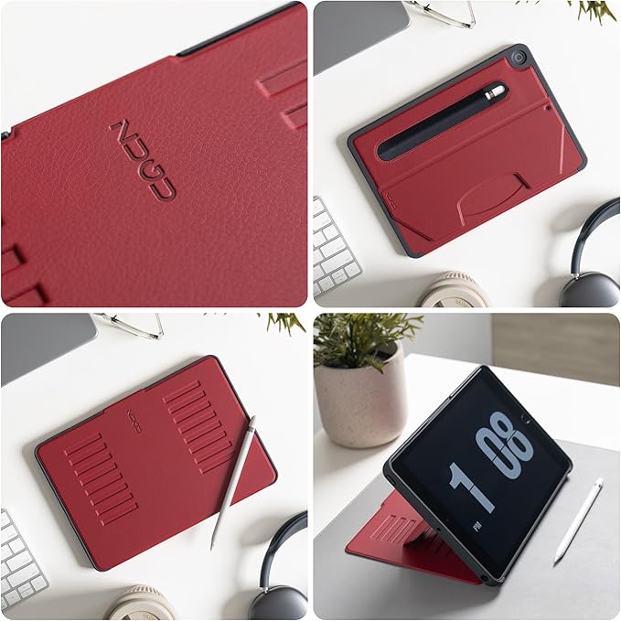 ZUGU Case for 10.2 Inch iPad 9th Generation Case 7th / 8th Generation (2021/2020/2019), Protective, Thin, Sleek Design, Magnetic Stand, Sleep/Wake Cover, Magnetic Cover, Red