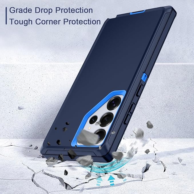 for Samsung Galaxy S25 Ultra Case Heavy Duty Protective Shockproof Dropproof 3-Layer Full Body Protection [Without Screen Protector] Tough Rugged Case for Galaxy S25 Ultra,Navy Blue