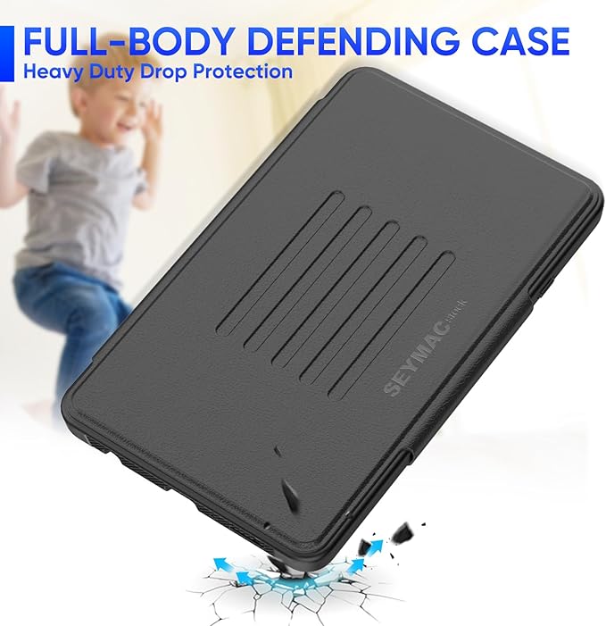 SEYMAC stock Case for Samsung Galaxy Tab A9 8.7'', Case with Magnetic Multi-Angles Stand, Card Slot for Galaxy Tab A9 8.7'' SM-X110/X115/X117, (Black)