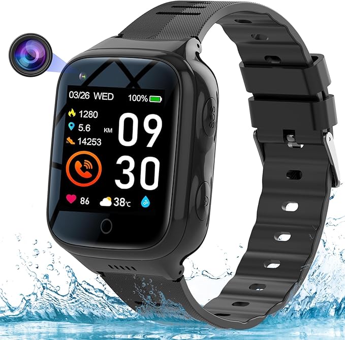 Elderly 4G GPS Smart Watch Waterproof Senior Real-Time Tracking Phone Video Call SOS Emergency Alarm Voice Message Geo-Fence Touch Screen Pedometer Anti-Lost Tracker Father Mother's Day Global Version