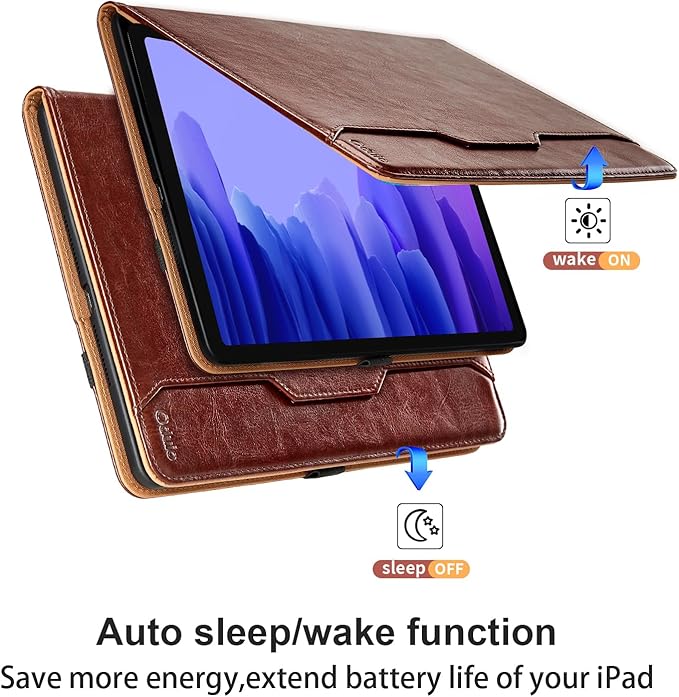 Case for Samsung Galaxy Tab A7 10.4 Inch 2020 (SM-T500/T505/T507) - PU Leather Folio Stand Case with Hand Starp and Pocket, Auto Wake/Sleep Smart Tablet Cover, Gray