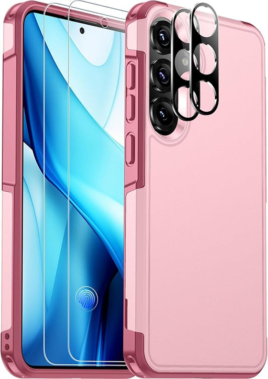 Red2Fire for Samsung Galaxy S25 Case, [Military Grade Drop Protection] Heavy Duty Full Body Shockproof Protection Non-Slip Phone Case for S25 Case 6.2 inch,Pink