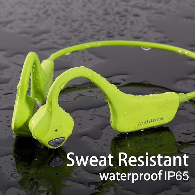 Bone Conduction Headphones Bluetooth, Open Ear Wireless Headset with Mic, Sweat Resistant Earbuds for Runnig Workout Hiking Running Fitness Walking (Green)