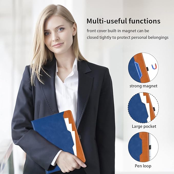 Case for Lenovo Tab P11 Gen 2 11.5 Inch 2023 (TB350FU/TB350XU) - PU Leather Business Folio Case with Pocket, Multi-Angle Viewing for Lenovo Tab P11 2nd Gen Tablet Cover, Blue