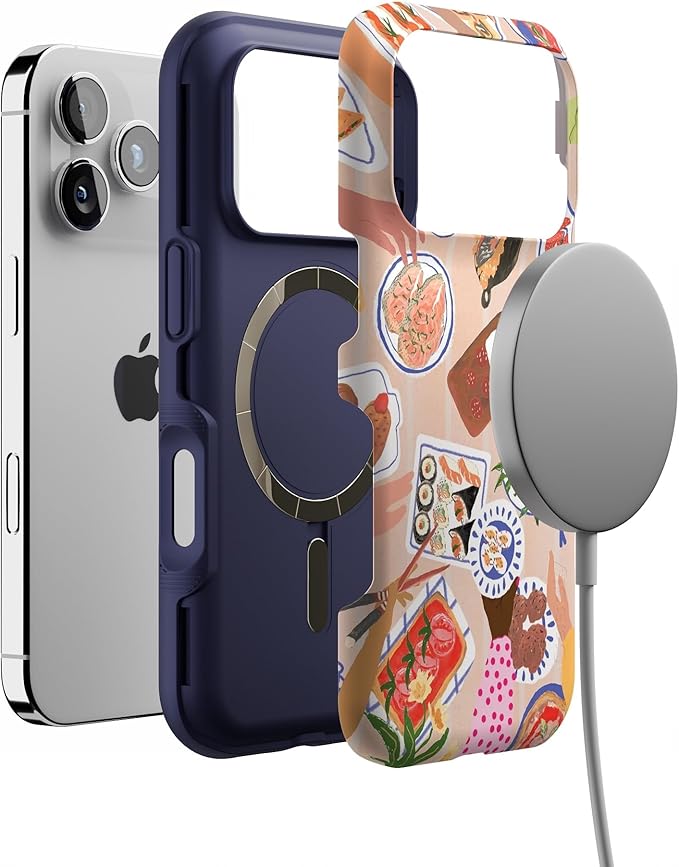 Casely iPhone 17 Pro Case | Picnic Party | Painted Collage | Bold Protective Design | Compatible with MagSafe