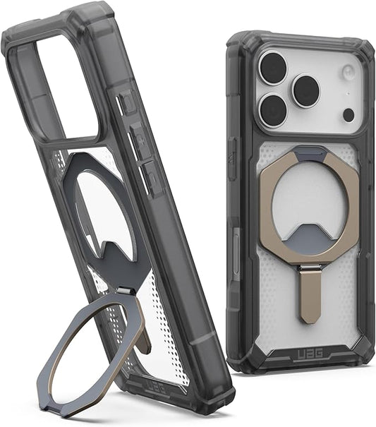 URBAN ARMOR GEAR UAG Designed for iPhone 17 Pro Case with Kickstand Plasma XTE - Compatible with MagSafe Transparent Military Grade Protective Cover, Ash/Titanium