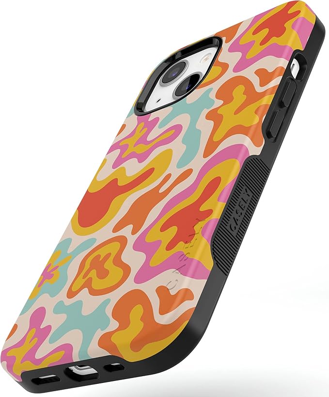 Casely iPhone 14 Case | Tropical Color Splash | Abstract Retro Girly | Compatible with MagSafe | Bold Protective Design