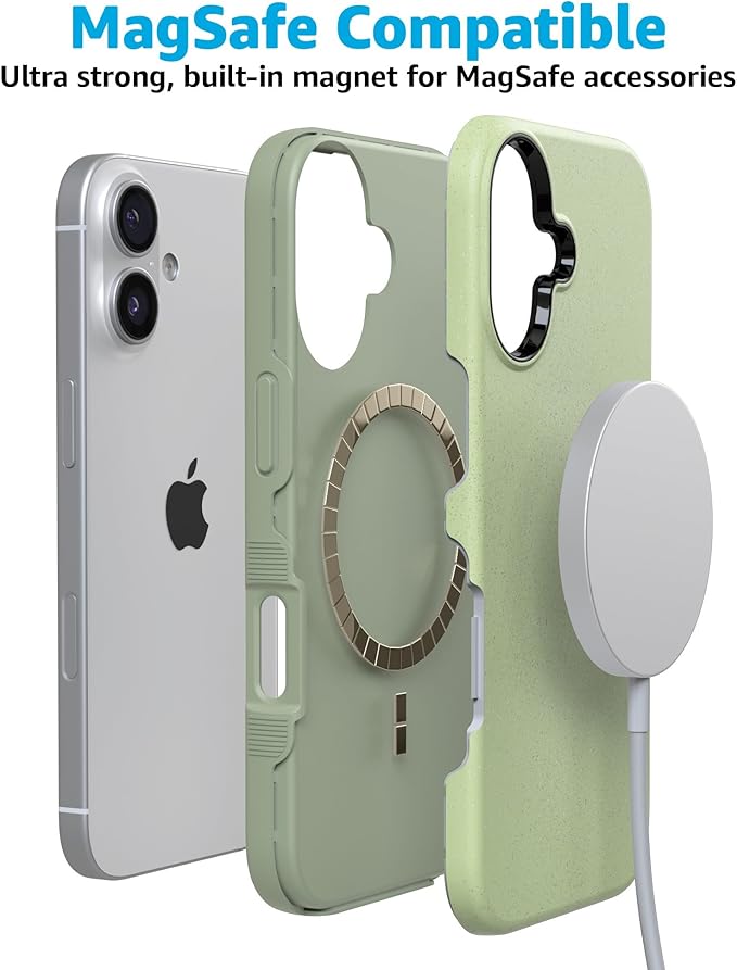 Casely iPhone 17 Case | Kiwi Kiss | Matcha Green Shimmer | Compatible with MagSafe | Bold Protective Design