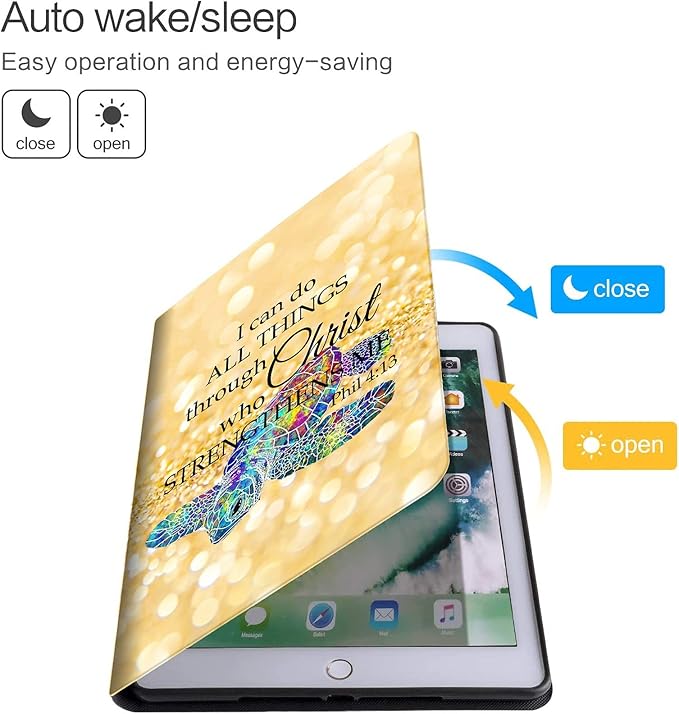 Case for Samsung Galaxy Tab S7 FE 2021/Galaxy Tab S8 Plus 2022/Tab S8+/S7 Plus 2020 12.4 inch,PU Leather Folding Stand Protective Tablet Cover with Auto Wake/Sleep,Yellow Shining Turtle