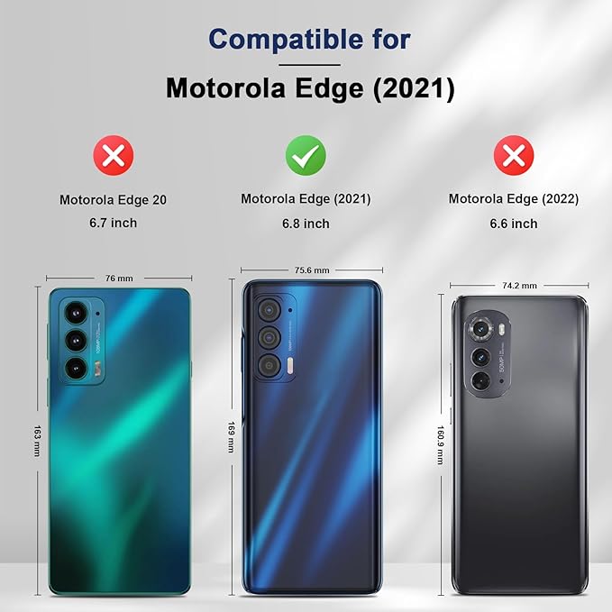 Jasonyu Flip Wallet Case for Motorola Edge 5G UW/Moto Edge (2021),Leather Magnetic Folio Cover with Card Holder,Kickstand - TPU Shockproof Durable Protective Phone Case,Blue