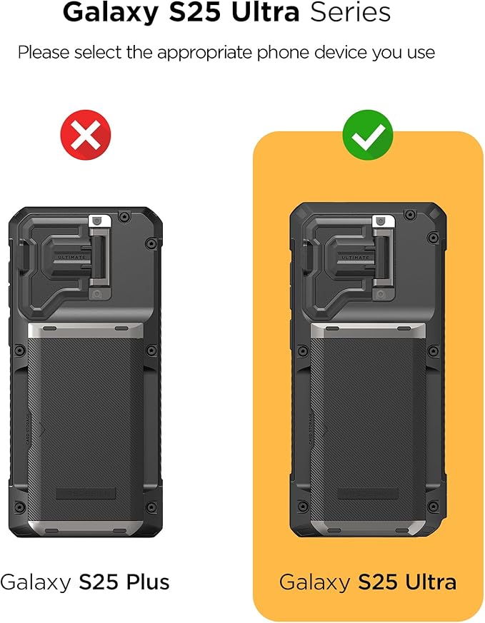 VRS DESIGN Damda Glide DuoGuard for Galaxy S25 Ultra Case (2025), Premium Sturdy Fully Covered Camera Lens Protection Cover Card Holder Wallet Case (Logo Red)