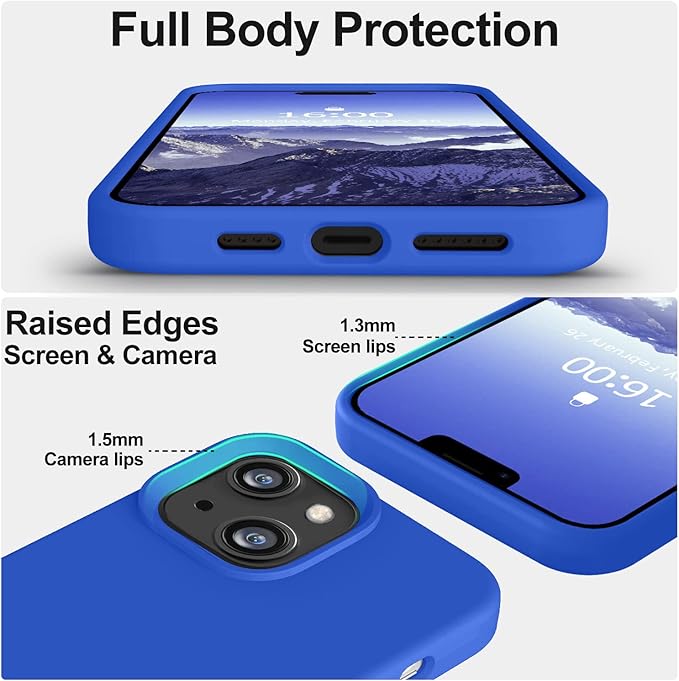 Vooii Compatible with iPhone 14 Case, [Anti-Scratch Microfiber Lining] [Soft Touch Premium Liquid Silicone], Ultra Slim Shockproof Protective Phone Case for iPhone 14 - Klein Blue