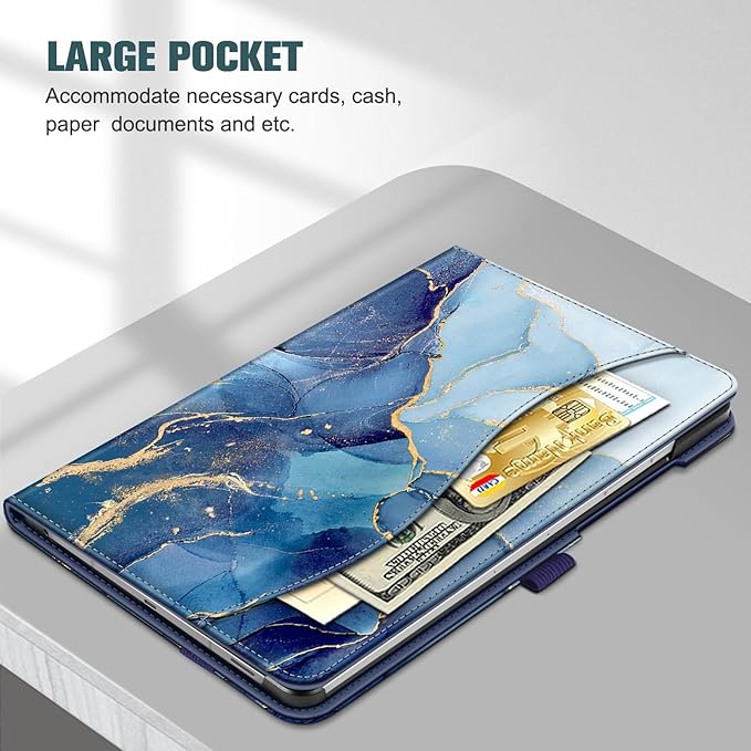 Fintie Case for Samsung Galaxy Tab S10 Lite/ S10 FE/ S9 FE 5G 10.9 Inch/Tab S9 11 Inch with S Pen Holder, Multi-Angle Viewing Protective Cover with Pocket, Auto Sleep/Wake, Ocean Marble