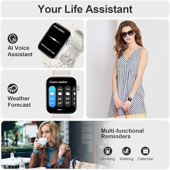 Smart Watches for Men Women 1.83" HD Display Activity Fitness Tracker Smartwatches for Android iOS Phones with Bluetooth Call/Heart Rate/Blood Pressure/Sleep Monitor/100+ Sport/IP67 Waterproof, Gray