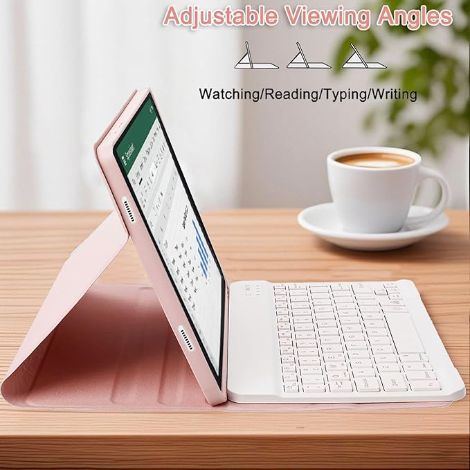 Keyboard Case for Lenovo Tab M11/Tab K11 LTE 2024 11 Inch TB330FU/TB330XU, Backlit Wireless Bluetooth Keyboard with Mouse, Slim Protective Cover & Multi-Angles Viewing Stand(Pink)