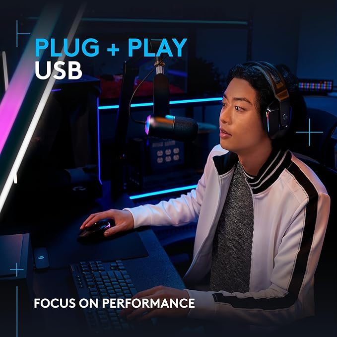 Logitech G733 Lightspeed Wireless Gaming Headset +Yeti GX Dynamic RGB Gaming Microphone with LIGHTSYNC, USB - Black