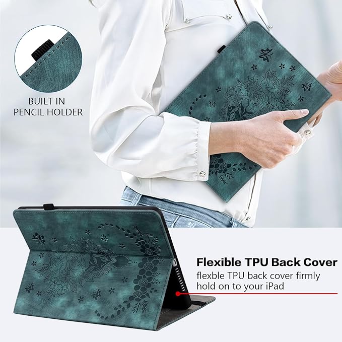 Case for Samsung Galaxy Tab S4 10.5 2018, Multi-Angle Flip PU Leather Protective Cover with Stylus Holder for Samsung Tab S4 10.5 Inch Tablet SM-T830/T835/T837 Case, Green