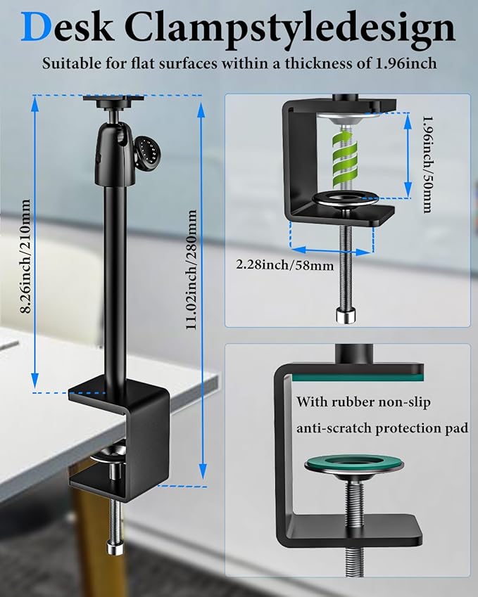 Anti-Theft iPad Kiosk Stand - Double Anti Theft, Locking Tablet Stand for Desktop, 360°/ 90° Swivel POS iPad Security Stand for 10.2" iPad/iPad Air/iPad Pro/Galaxy Tabs, All 7-11" Tablet