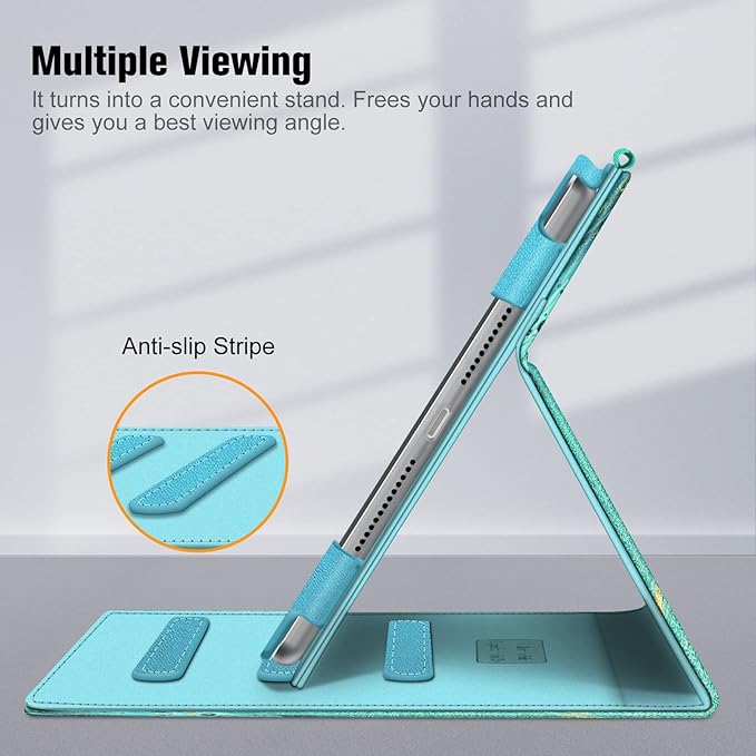 Fintie Case for iPad 9th / 8th / 7th Generation (2021/2020/2019) 10.2 Inch - [Corner Protection] Multi-Angle Viewing Stand Cover with Pocket & Pencil Holder, Auto Sleep Wake, Aqua Wave