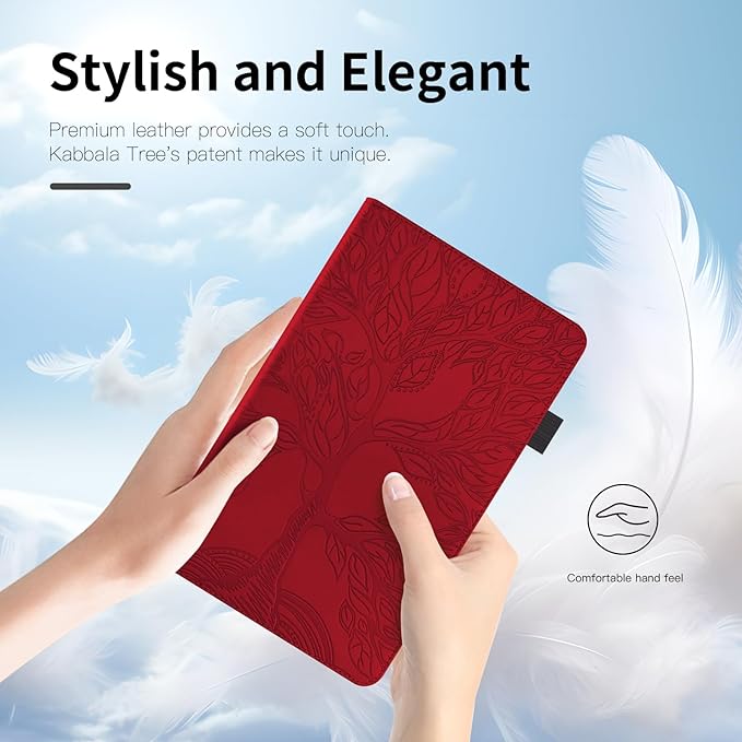 Portfolio Cover for Lenovo Tab M11 / K11, Unique Tree Design with Card Slots, Slim and Lightweight with Magnetic Auto Sleep, Precise Cutouts Case Compatible with Lenovo Tablet M11 TB-330FU Wine Red