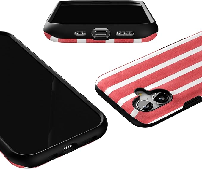 Casely iPhone 17 Case | East Coast Summer | Red Stripes | Bold Protective Design | Compatible with MagSafe