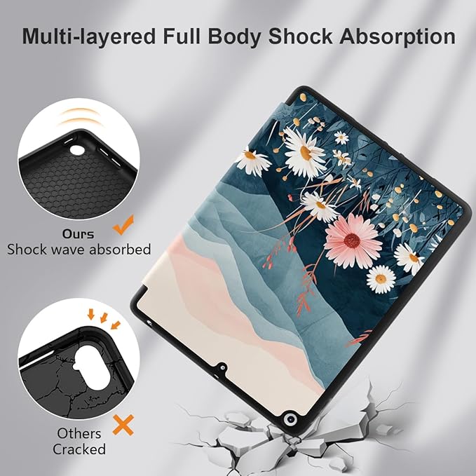 DONGKE Case Compatible with iPad 10.2 Inch 2021 2020 2019 iPad 9th/8th/7th Generation with Pencil Holder, Slim Stand Protective Case with Soft TPU Back, Auto Sleep/Wake Cover, Daisie