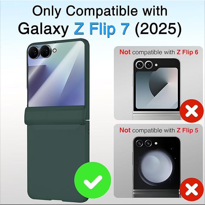 STORMTAL for Samsung Galaxy Z Flip 7 Case, Hinge Protection, Built-in Screen Protector, Wireless Charging, Shockproof, Slim Rugged Phone Protective Case for Galaxy Z Flip 7 Green