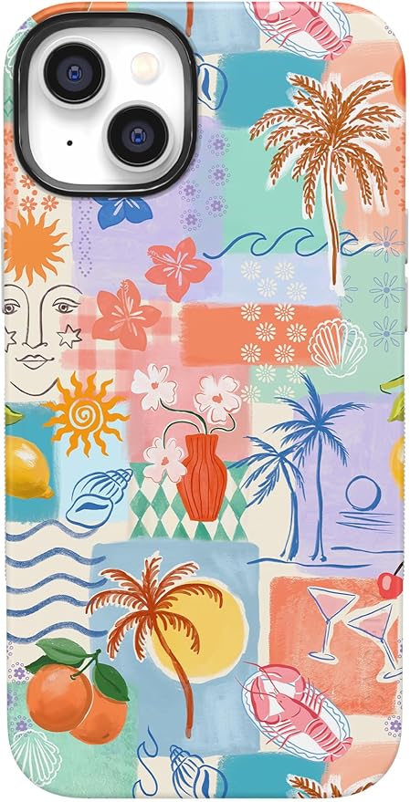 Casely iPhone 14 Case | Tropical Heat | Beachy Collage | Compatible with MagSafe | Bold Protective Design