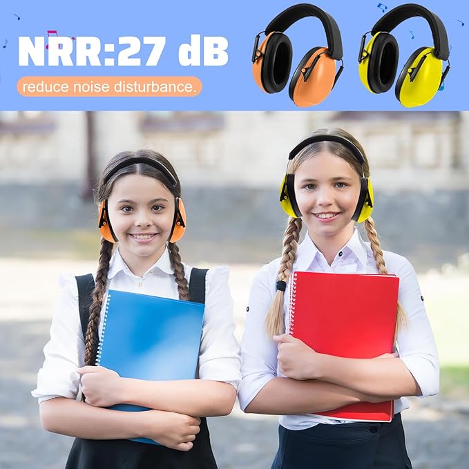 Amylove 6 Pcs Kids Noise Cancelling Headphones 27db Adjustable Earmuffs for Autism Sensory Toddler Children (Elegant Style,Candy Color)