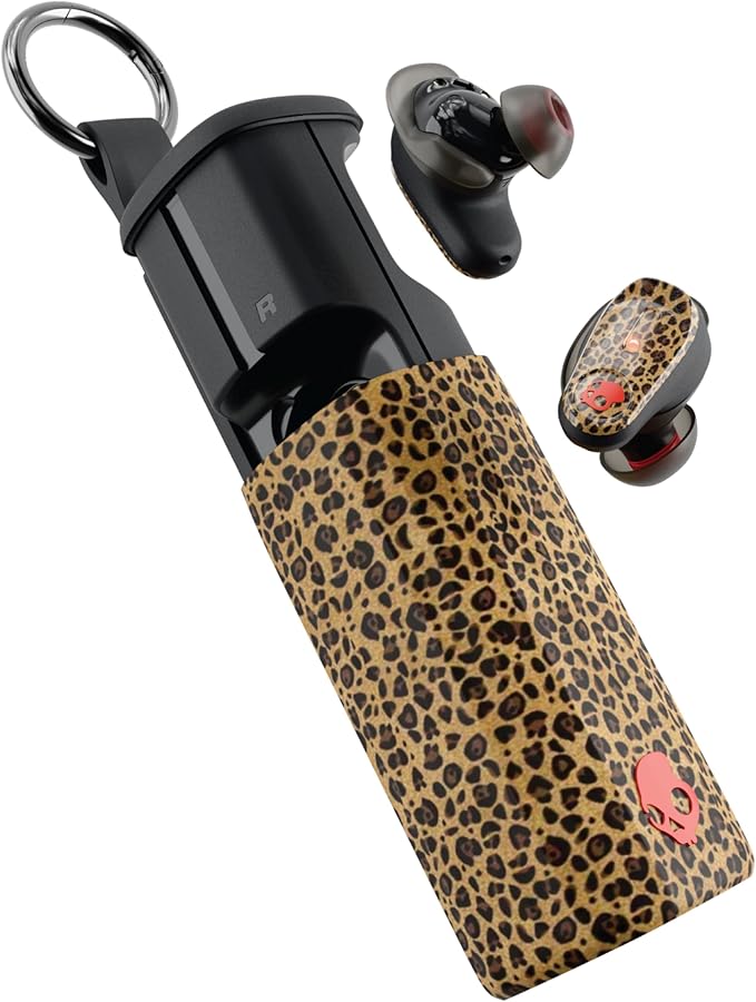 Skullcandy Method 360 ANC Wireless Earbuds, Sound by Bose, Bluetooth Headphones, Premium Noise Cancelling, Up to 40 Hrs Battery, Sweat and Water Resistant, Microphone for iPhone Android - Leopard