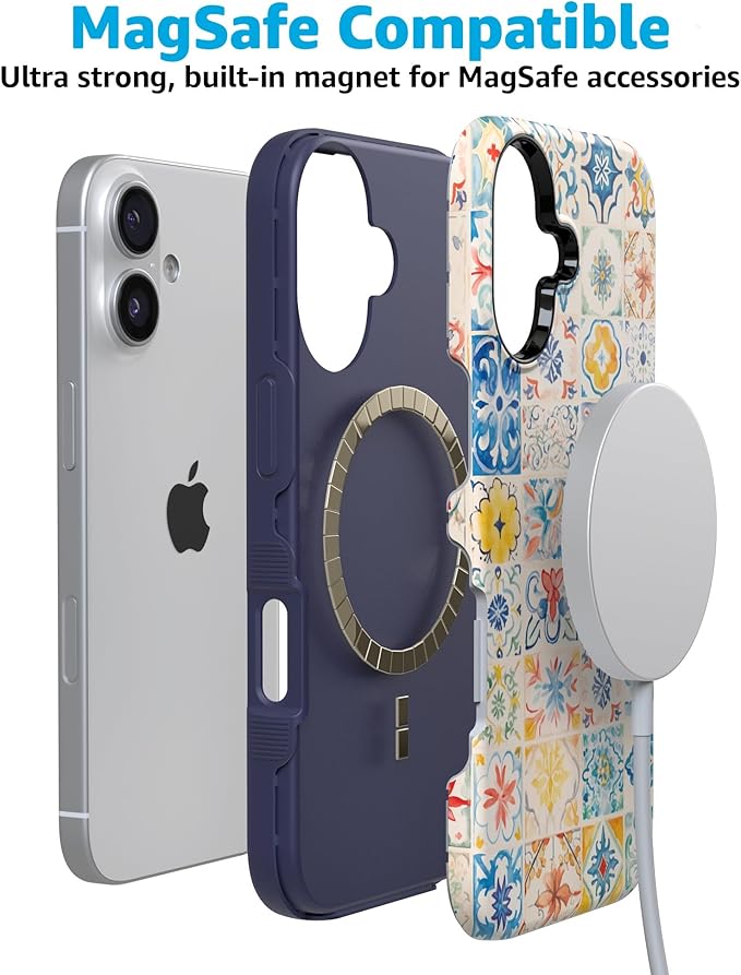 Casely iPhone 17 Case | Tuscan Tiles | Dolce Vita | Compatible with MagSafe | Bold Protective Design