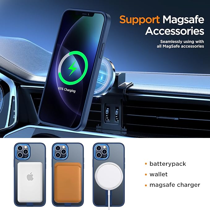 for iPhone 13 Pro Case with Kickstand, [Invisible Stand] Compatible with MagSafe, Anti-Slip Shockproof Military-Grade Protection, Magnetic Phone Case for iPhone 13Pro (Blue)