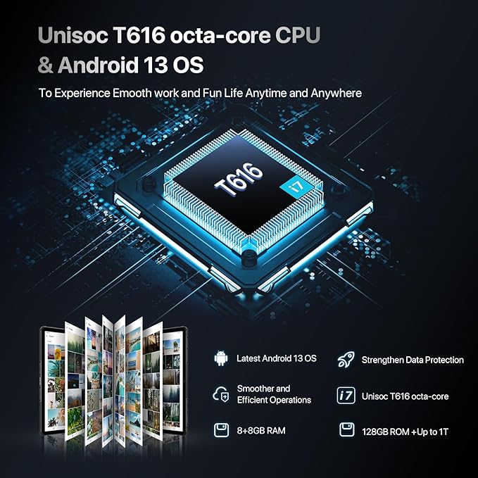 UMIDIGI 2K 11inch Rugged Tablet Android,Active T1 Octa-core 16GB RAM+128GB ROM,10000mAh,16+16+8MP Camera Waterproof Tablet with SIM Card Slot Unlocked/Stylus Pen/4G LTE/WiFi-5/BT 5.0/GPS,Warranty