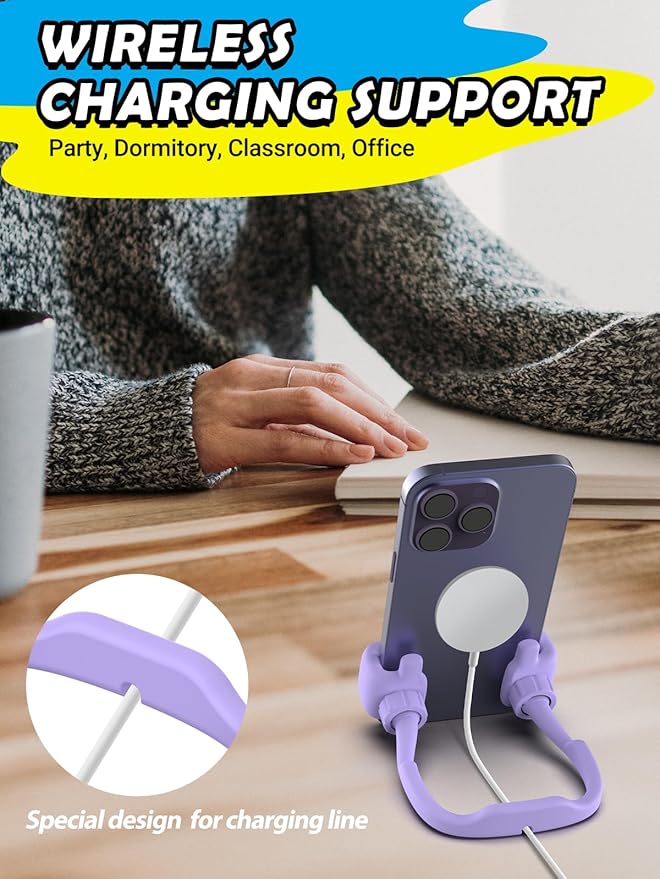 Dad Gifts for Fathers Day from Daughter Son Cell Phone Stand: 4 Pack UPGRADE Adjustable Thumbs Up Lazy Phone Holder for Desk Fun Birthday Gifts for Grandma Teens Girls Boys Adults Husband from Wife