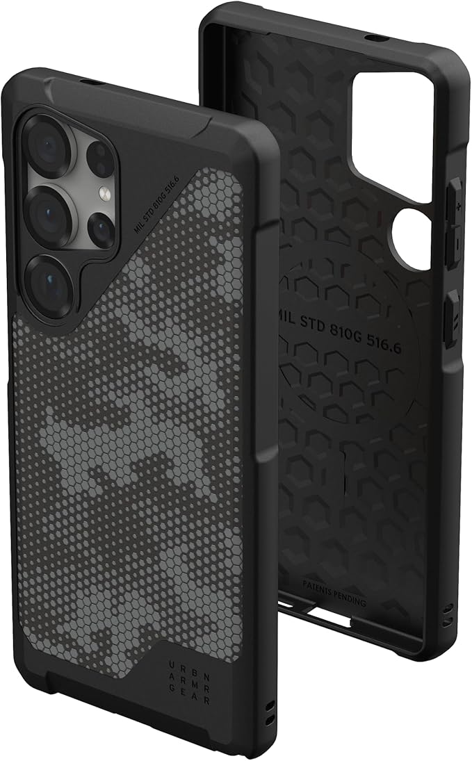 URBAN ARMOR GEAR UAG Designed for Samsung Galaxy S25 Ultra Case 6.9" Metropolis LT - Compatible with Magnetic Charging Impact-Resistant Rugged Military Grade Protective Cover, Micro Hex Camo Graphite