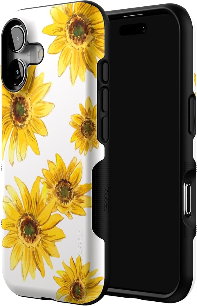 Casely iPhone 17 Case | Golden Garden | Yellow Sunflower | Bold Protective Design | Compatible with MagSafe