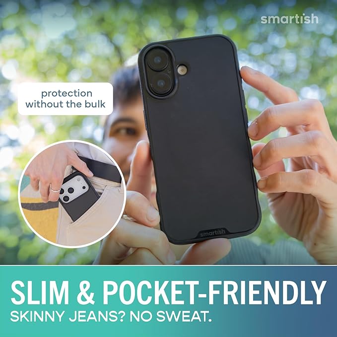 Smartish® iPhone 17 MagSafe Case - Gripmunk Magnetic Slim Case [Lightweight + Protective] Thin Grip Cover with Microfiber Lining for Apple iPhone 17 - Custom Print