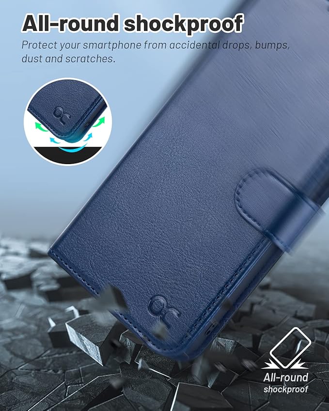 OCASE Compatible with Galaxy S23 5G Wallet Case, PU Leather Flip Folio Case with Card Holders RFID Blocking Kickstand [Shockproof TPU Inner Shell] Phone Cover 6.1 Inch (2023) -Blue