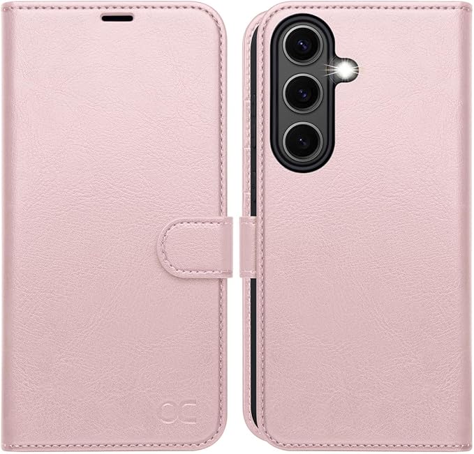 OCASE Compatible with Galaxy S25 Plus Wallet Case, PU Leather Flip Folio Case with Card Holders RFID Blocking Kickstand [Shockproof TPU Inner Shell] Protective Phone Cover 6.7 Inch 2025, Pink
