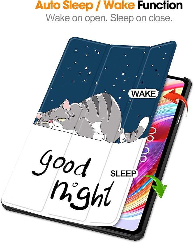 Case for TECLAST T50 11.0 inch Tablet, Folding Folio Ultra-Thin PU Leather Stand Case Cover for TECLAST T50 11.0 inch Lazy Cat