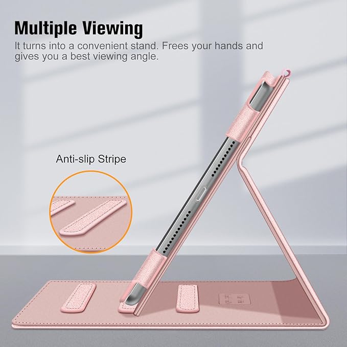 Fintie Case for iPad 9th / 8th / 7th Generation (2021/2020/2019) 10.2 Inch - [Corner Protection] Multi-Angle Viewing Stand Cover with Pocket & Pencil Holder, Auto Sleep Wake, Rose Gold