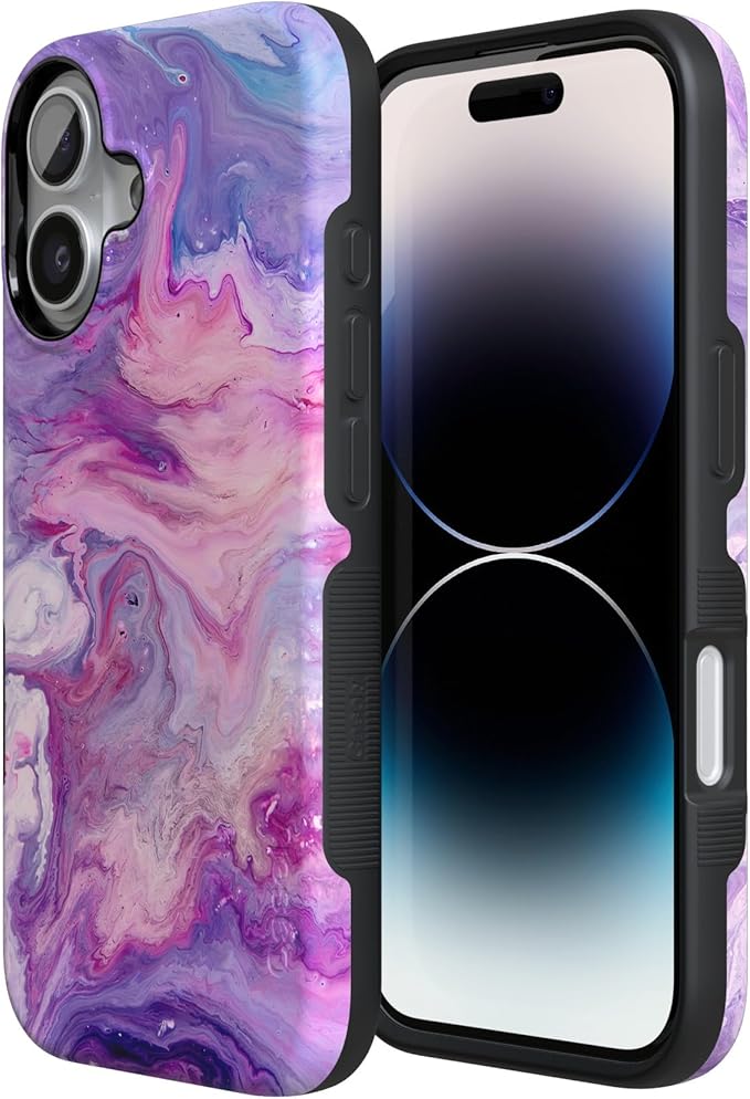Casely iPhone 17 Case | Tie Dying Over You | Purple Marble | Compatible with MagSafe | Bold Protective Design