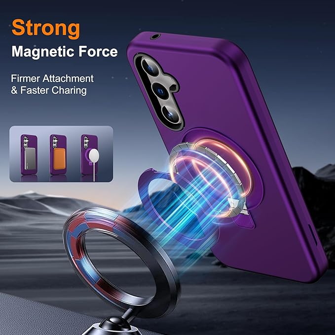 Designed for Samsung Galaxy S23 Plus Case with Magnetic Ring Stand [Compatible with Mag-Safe][Military Grade Drop Protection][Build in Kickstand] Shockproof S23 Plus Phone Case 6.6",Purple