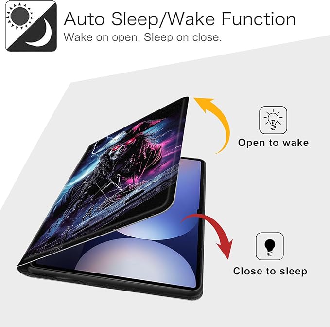 Case for Samsung Galaxy Tab S10 Plus/ S9 FE Plus/ S9 Plus 5G Tablet 12.4'', Slim PU Leather Stand Cover with Auto Wake/Sleep, Multi-Angle Viewing & Shockproof, Ghostly Pirate 02