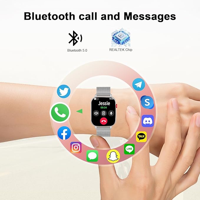 Smart Watch for Women Men, 2025 1.83" HD Smartwatches (Answer/Make Call), IP68 Waterproof Activity Fitness Tracker, Sleep Monitoring, Pedometer, Fitness Watch for Android iOS (Silver)